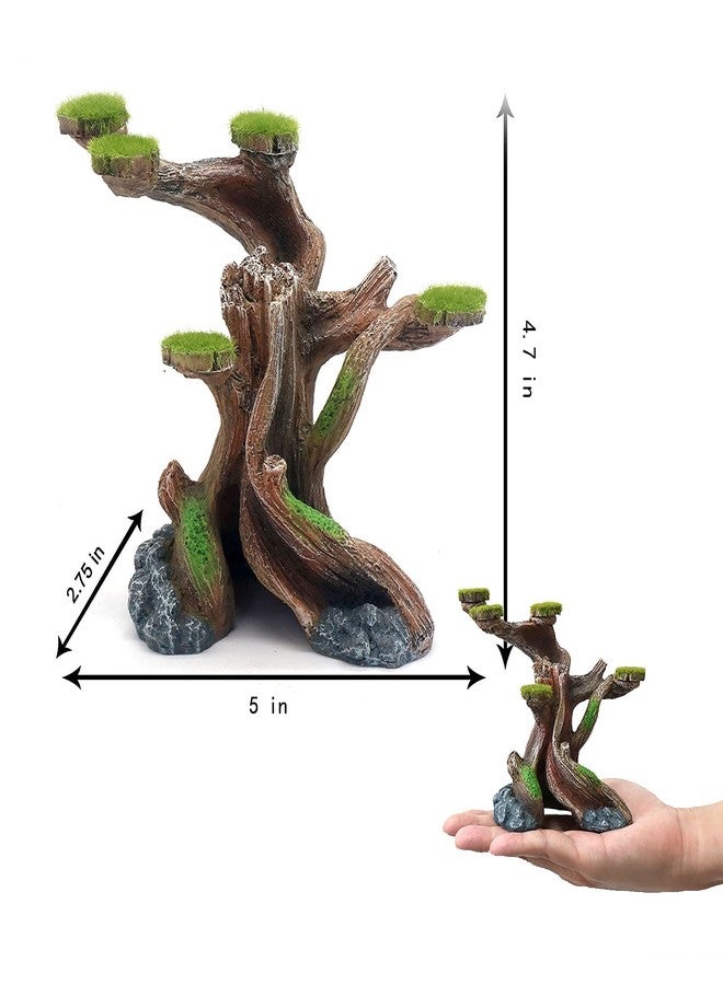relaqcc Reptile Decor Aquarium Decorations Artificial Moss Resin Fish Tank Rocks Simulation Hollow Tree Leopard Gecko Trunk Accessories Aquarium View(Small) - Image 5